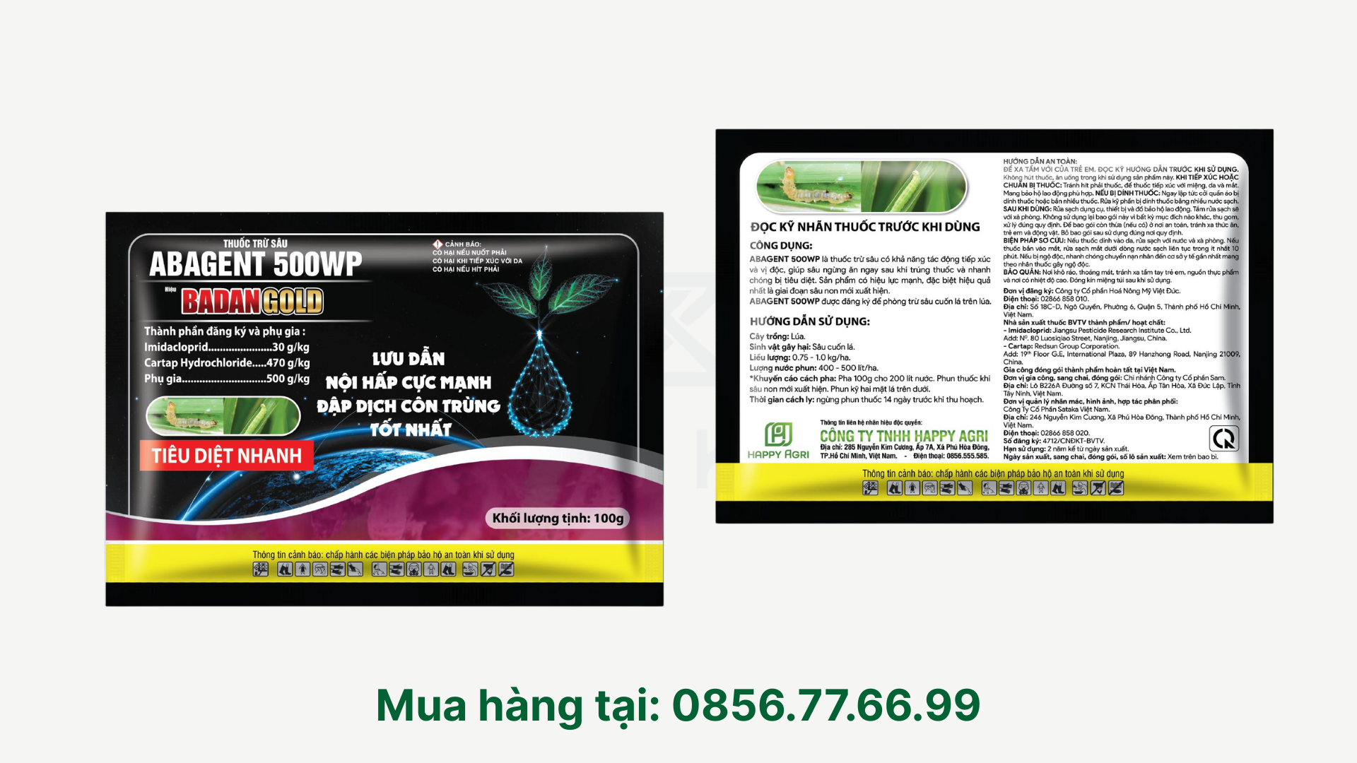 Thông tin Thuốc trừ sâu ABAGENT 500WP hiệu BADANGOLD