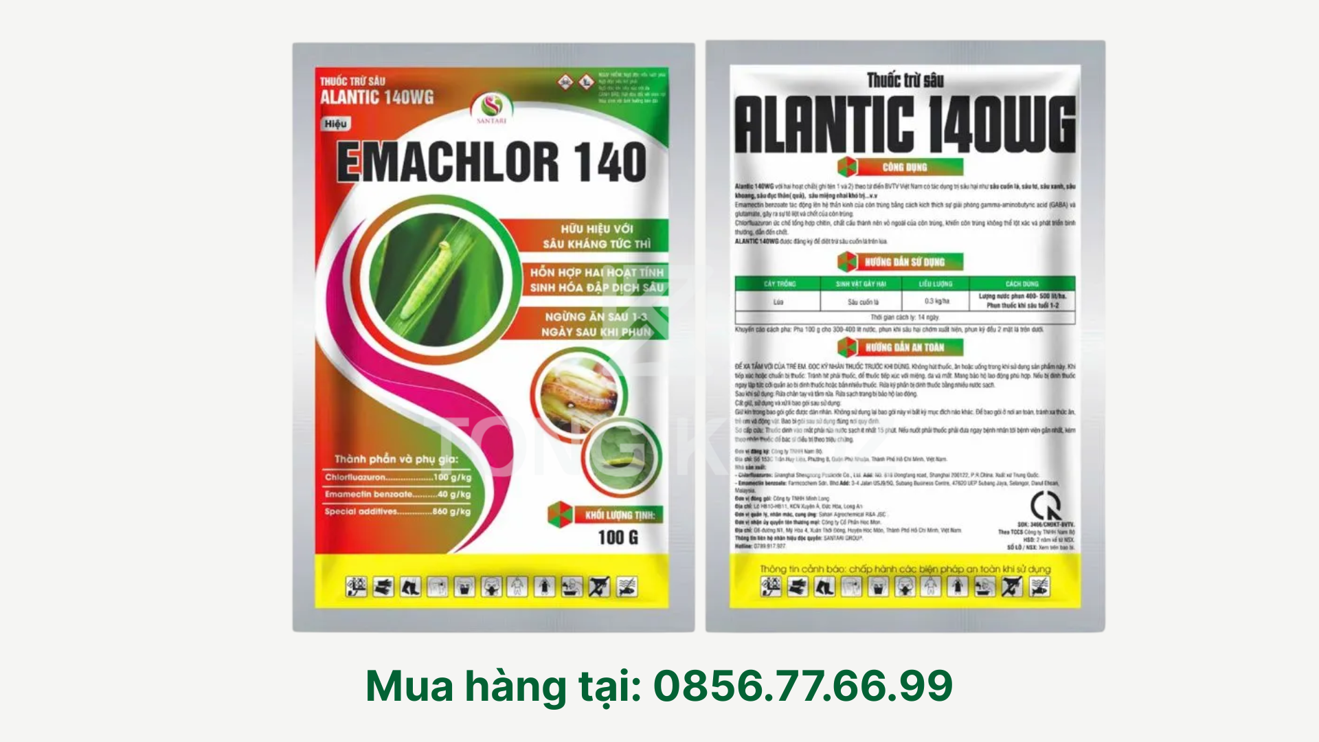 Thông tin chung về Thuốc trừ sâu Alantic 140WG hiệu EMACHLOR 140