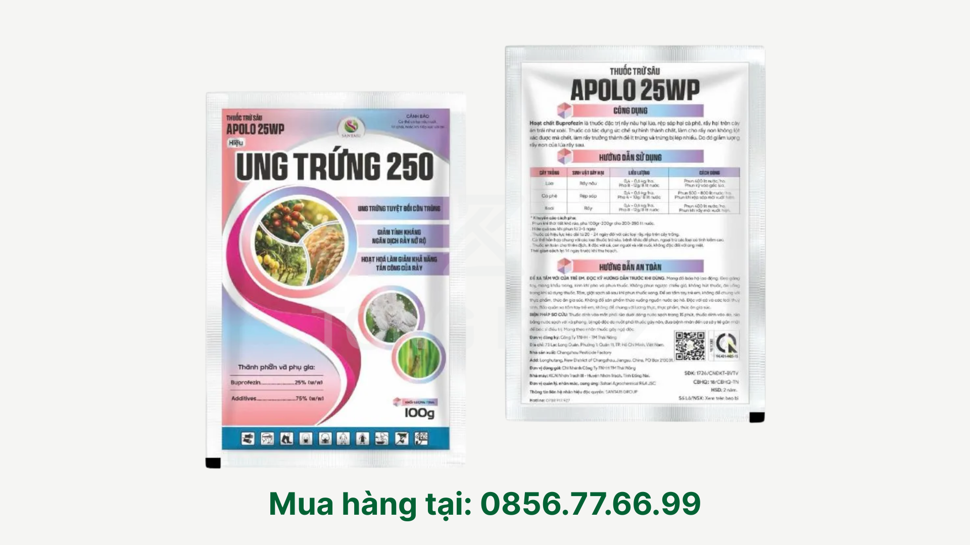 Thông tin chung Thuốc trừ sâu APOLO 25WP hiệu UNG TRỨNG 250