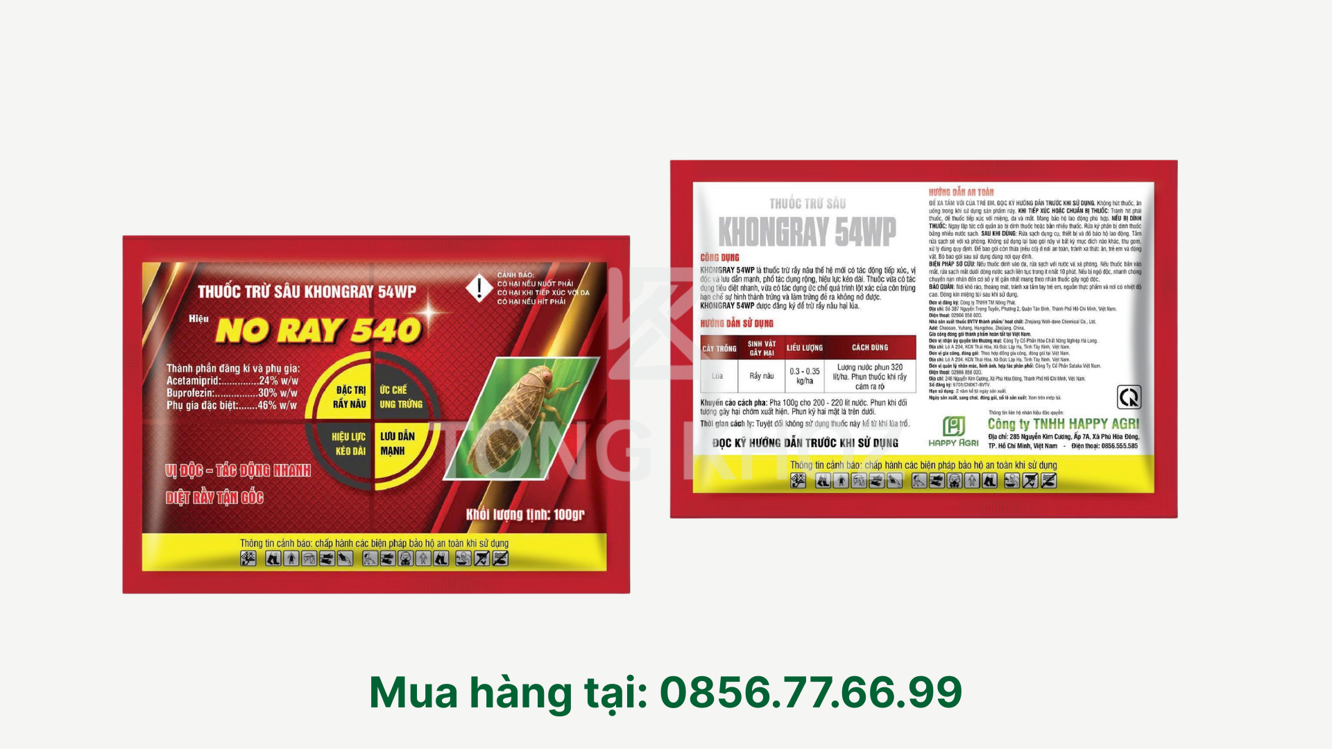 Thông tin Thuốc trừ sâu KHONGRAY 54WP hiệu NO RAY 540