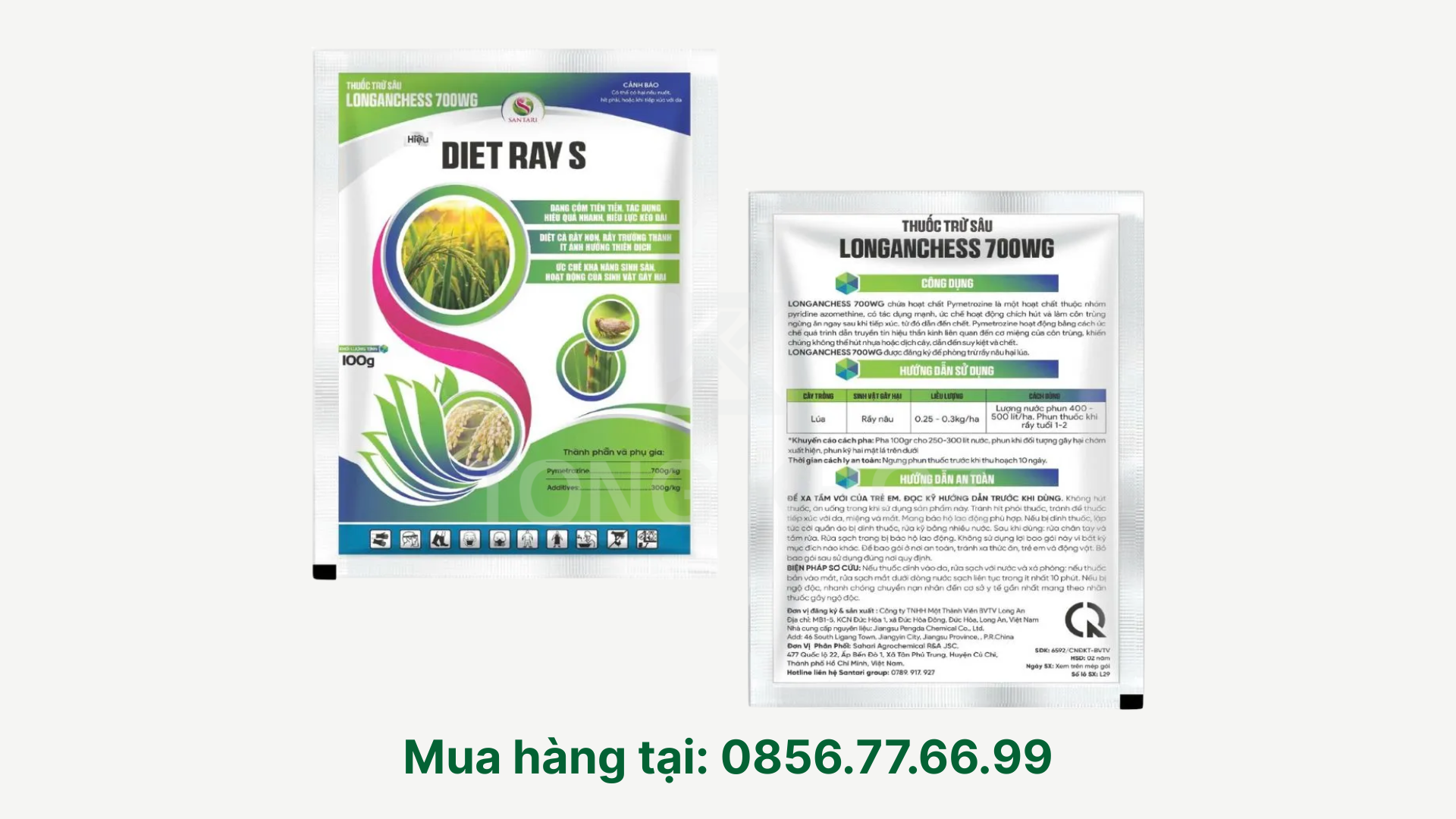 Thông tin chung Thuốc trừ sâu LONGANCHESS 700WG hiệu DIET RAY S