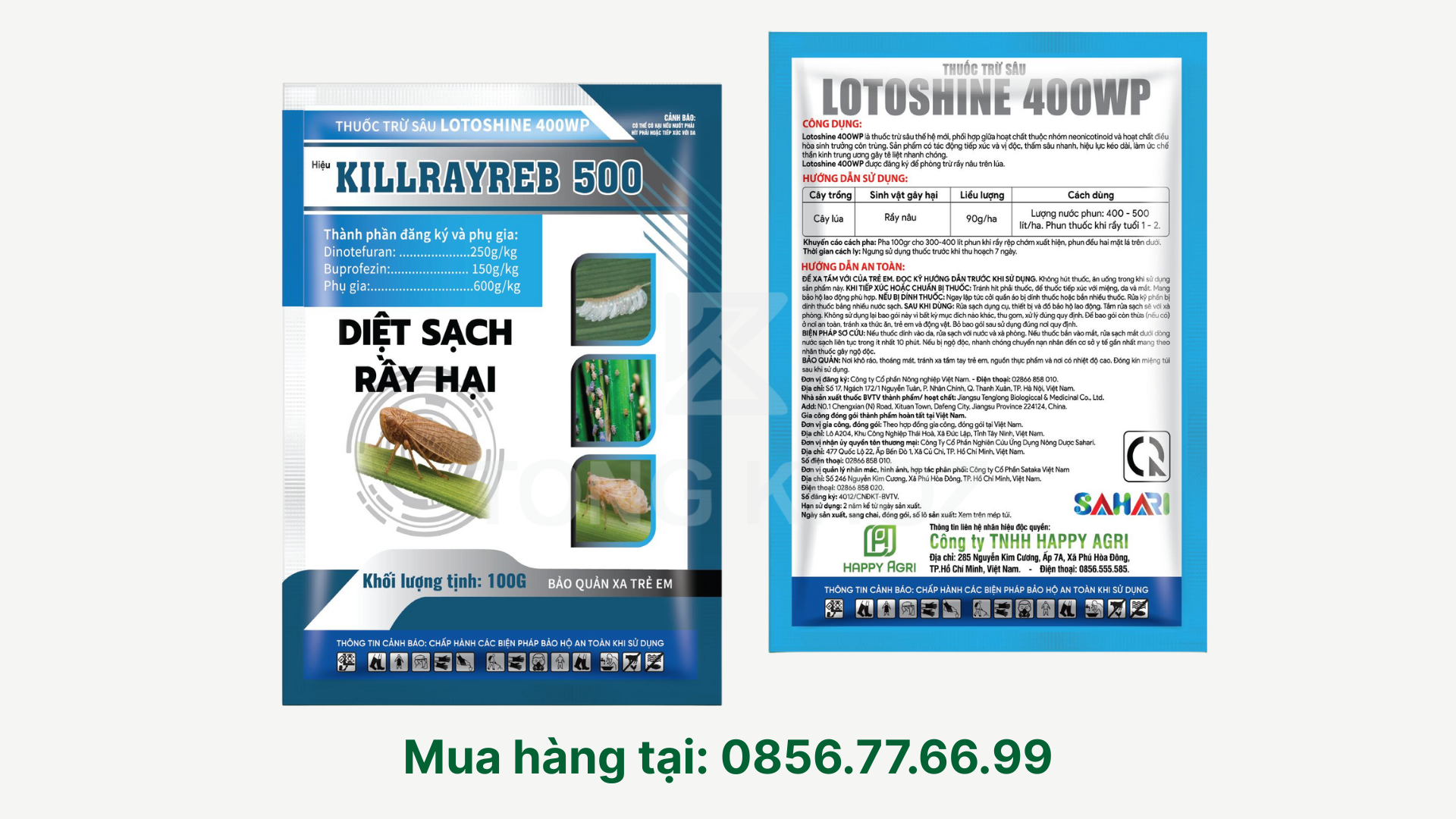 Thông tin chung Thuốc trừ sâu LOTOSHINE 400WP hiệu KILLRAYREB 500