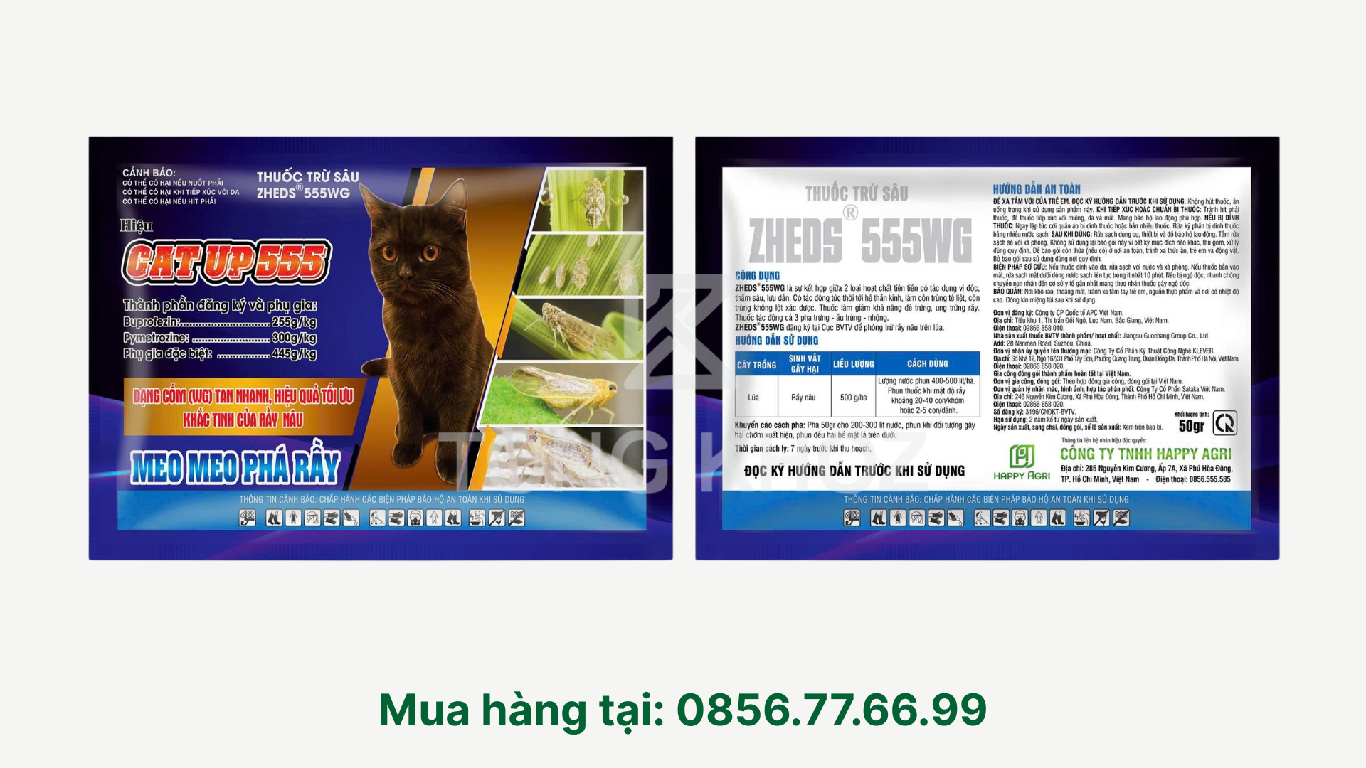 Thông tin Thuốc trừ sâu ZHEDS 555WG Hiệu CAT UP 555