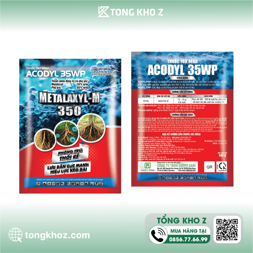THUỐC TRỪ BỆNH ACODYL 35WP HIỆU METALAXYL-M 350