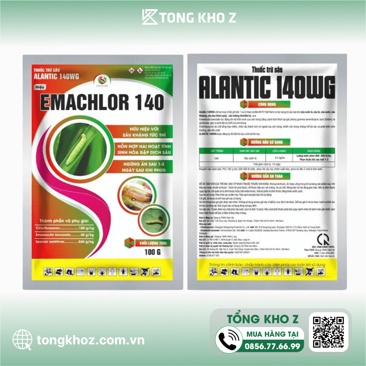 THUỐC TRỪ SÂU ALANTIC 140WG HIỆU EMACHLOR 140