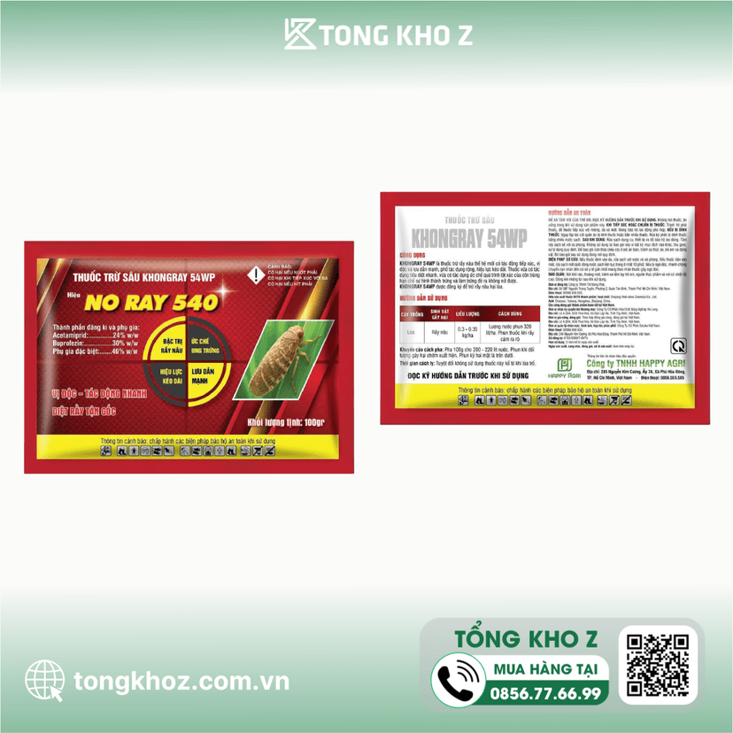 THUỐC TRỪ SÂU KHONGRAY 54WP HIỆU NO RAY 540
