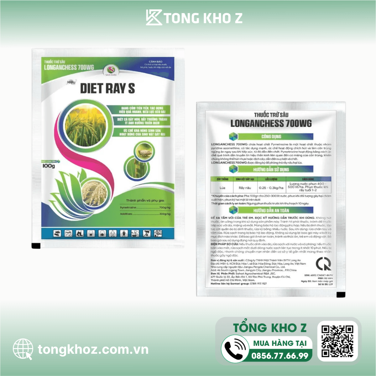 THUỐC TRỪ SÂU LONGANCHESS 700WG HIỆU DIỆT RẦY S