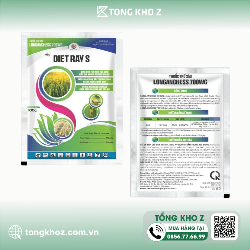 THUỐC TRỪ SÂU LONGANCHESS 700WG HIỆU DIỆT RẦY S