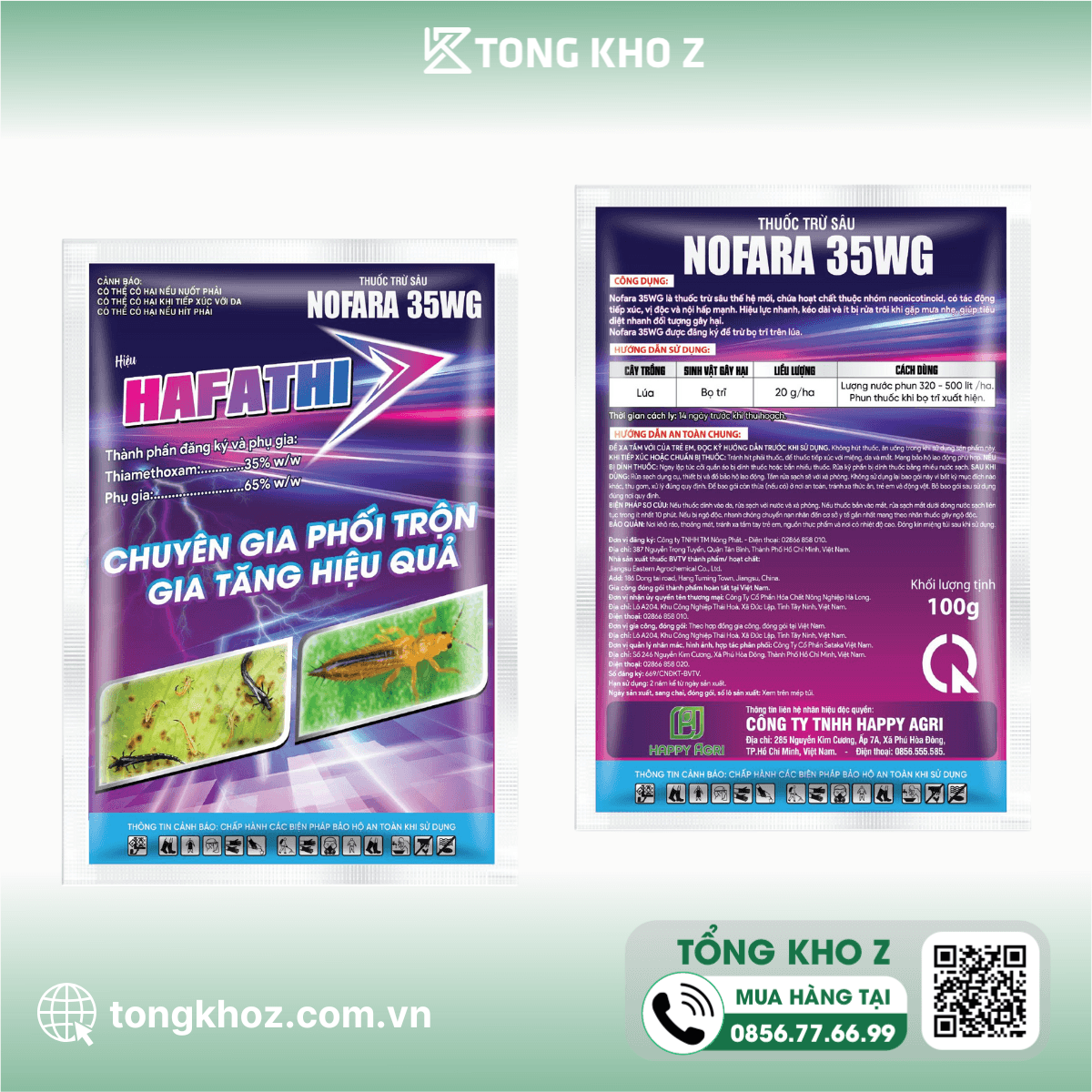 THUỐC TRỪ SÂU NOFARA 35WG HIỆU HAFATHI