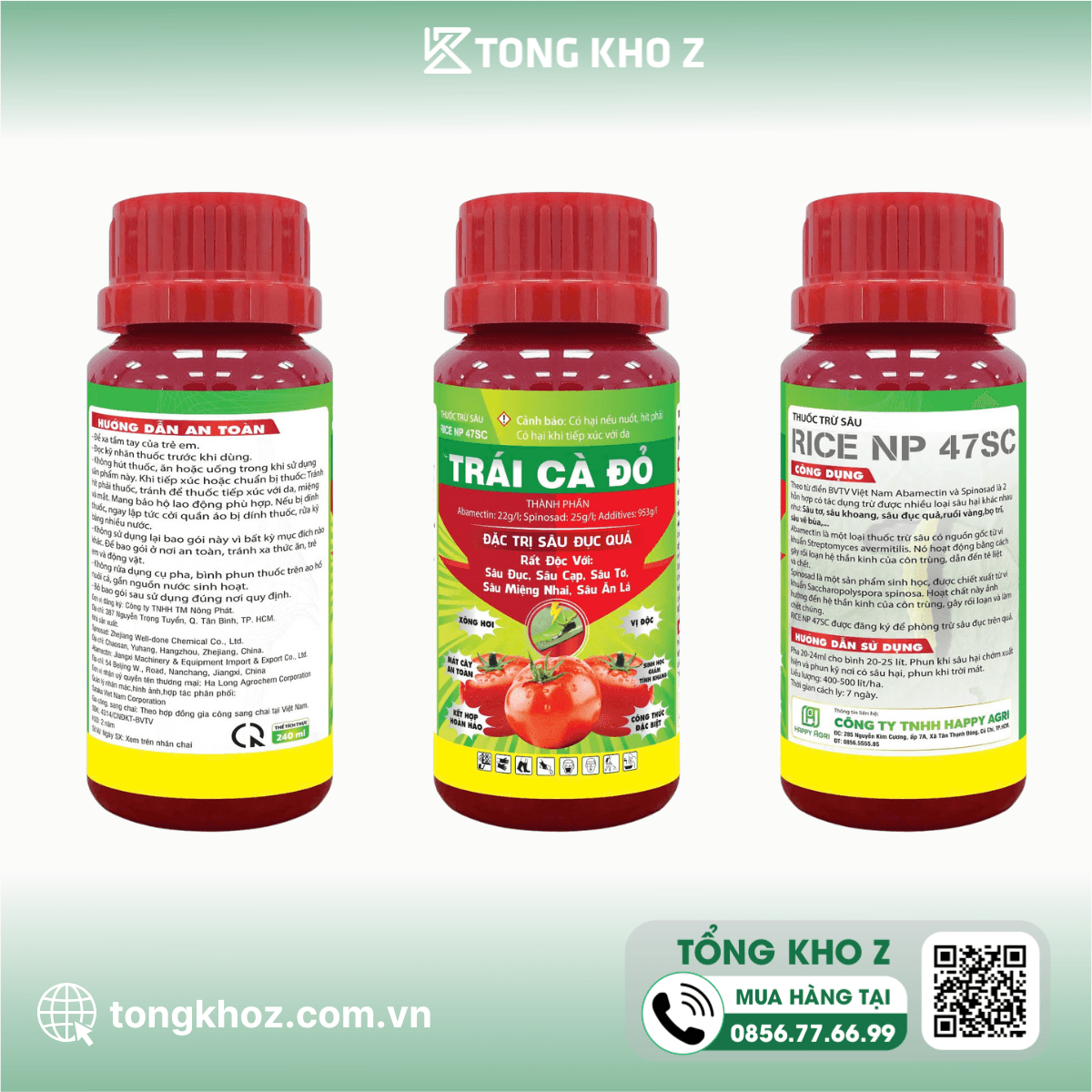 THUỐC TRỪ SÂU RICE NP 47SC HIỆU TRÁI CÀ ĐỎ