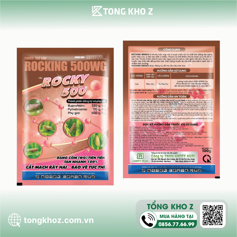 THUỐC TRỪ SÂU ROCKING 500WG HIỆU ROCKY 500