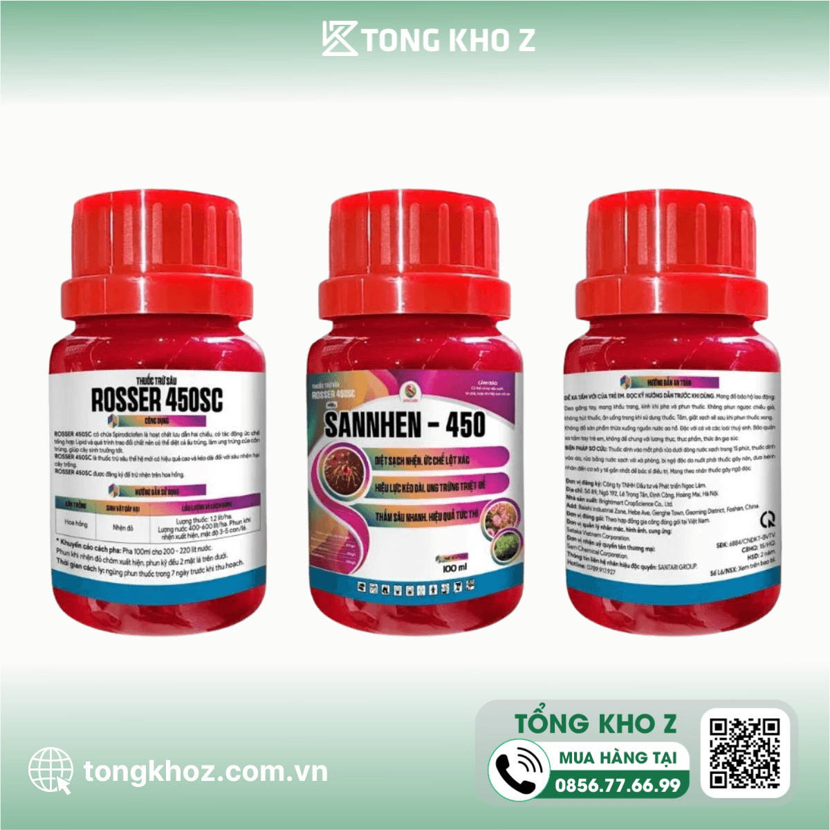 THUỐC TRỪ SÂU ROSSER 450SC HIỆU SANNHEN-450