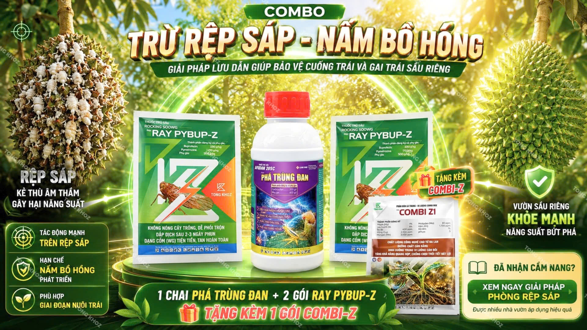 Combo đặc trị rệp sáp - vỏ đen bồ hóng sầu riêng — Tổng Kho Z